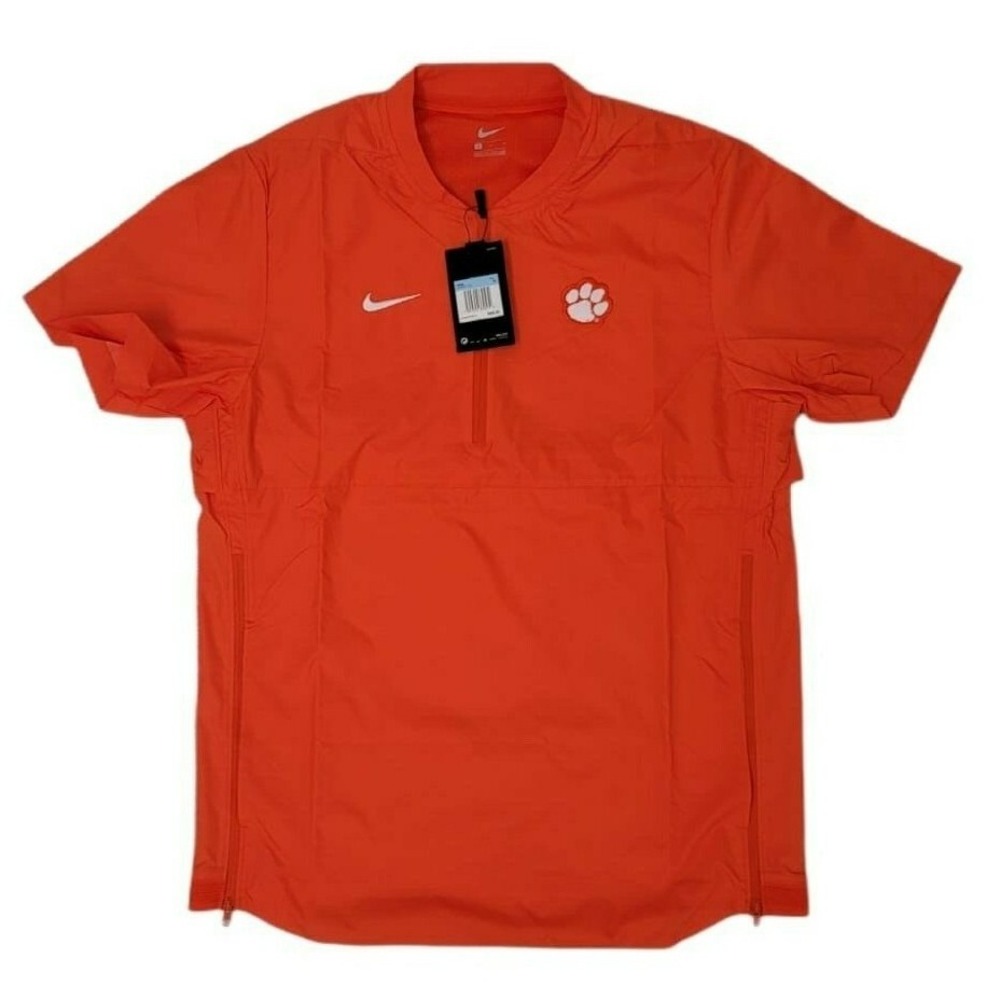 Nike Men's Shirt Size M Lightweight Coaches Lockdown SS‎ 1/4 Zip Clemson Tigers.